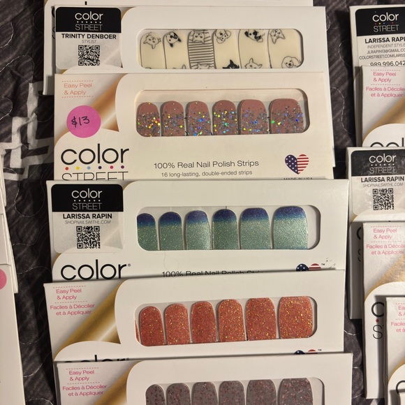 Color Street Press-On Nails - Glitter, Purple, Black, White 26 new unopened - Picture 2 of 5